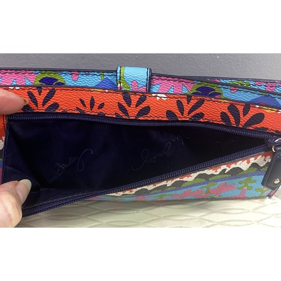 Vera Bradley Womens Pattern Play Rio Stripe Slim Wallet/Clutch 4.5x9" - Picture 3 of 10